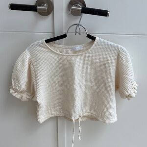 OAK + FORT Ivory Textured Knit Top